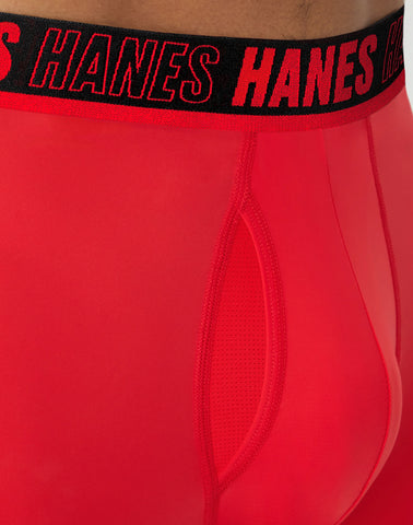 Hanes Moves Ultimate Men's Anti-Chafe Trunk Underwear, Total Support Pouch, X-Temp, 4-Pack, 4