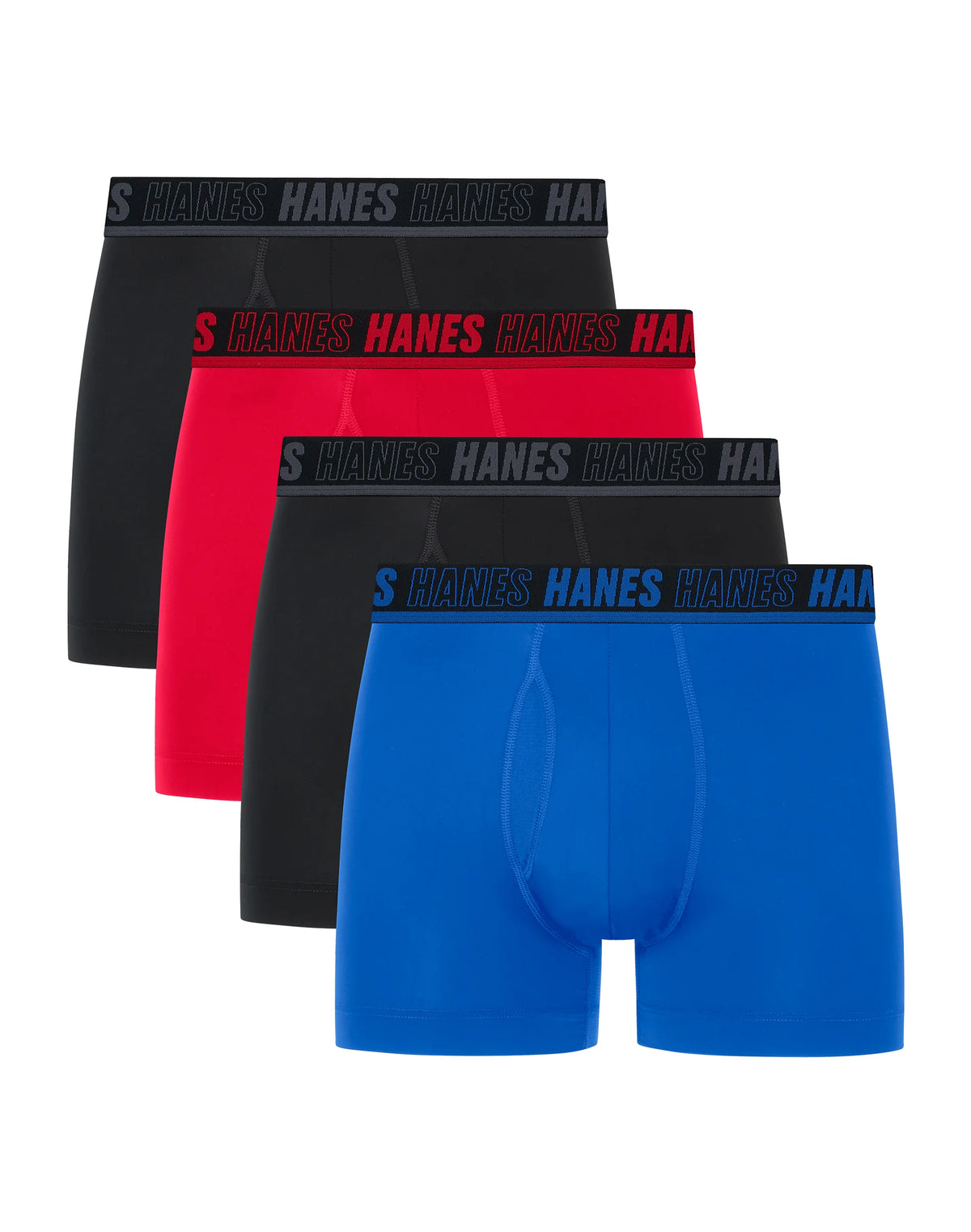 Hanes Moves Ultimate Men's Anti-Chafe Trunk Underwear, Total Support Pouch, X-Temp, 4-Pack, 4