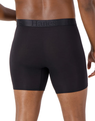 Hanes Originals Ultimate Men's SuperSoft Boxer Brief Underwear, Black, 3-Pack