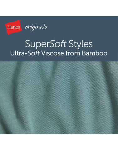 Hanes Originals Ultimate Men's SuperSoft Crewneck Undershirt, Black/Grey, 2-Pack