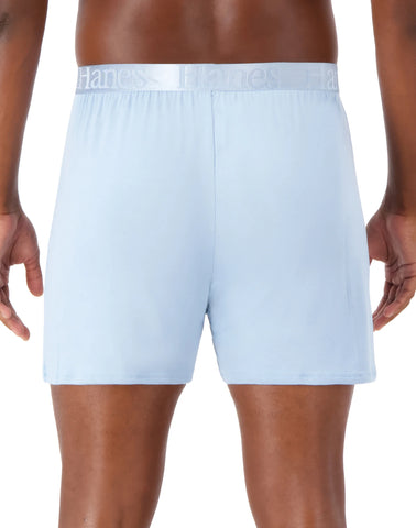 Hanes Originals Ultimate Men's SuperSoft Knit Boxer Underwear, Aqua/Grey/Black, 3-Pack