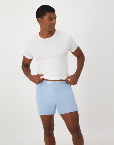 Hanes Originals Ultimate Men's SuperSoft Knit Boxer Underwear, Aqua/Grey/Black, 3-Pack