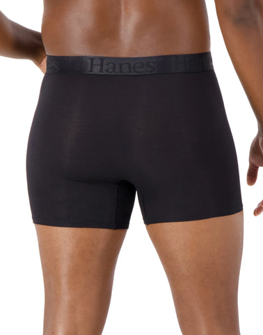Hanes Originals Ultimate Men's SuperSoft Trunk Underwear, Black, 3-Pack