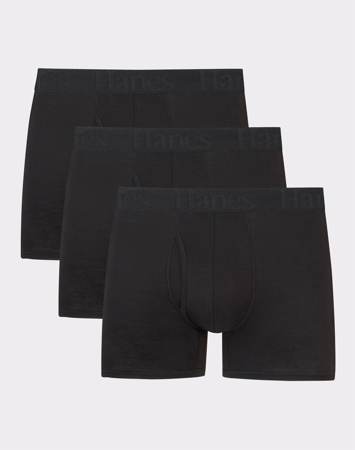 Hanes Originals Ultimate Men's SuperSoft Trunk Underwear, Black, 3-Pack