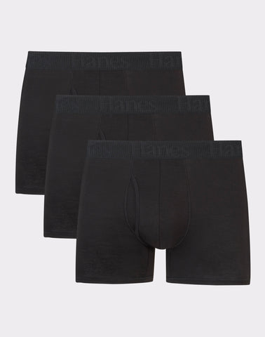 Hanes Originals Ultimate Men's SuperSoft Trunk Underwear, Black, 3-Pack