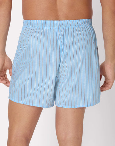 Hanes Originals Ultimate Men's Cotton Stretch Woven Boxer Underwear, Blue Plaids/Prints, 3-Pack