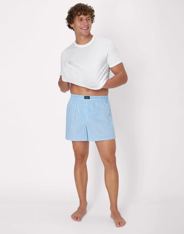 Hanes Originals Ultimate Men's Cotton Stretch Woven Boxer Underwear, Blue Plaids/Prints, 3-Pack