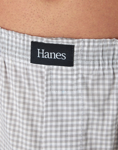 Hanes Originals Ultimate Men's Cotton Stretch Woven Boxer Underwear, Plaids/Prints, 3-Pack