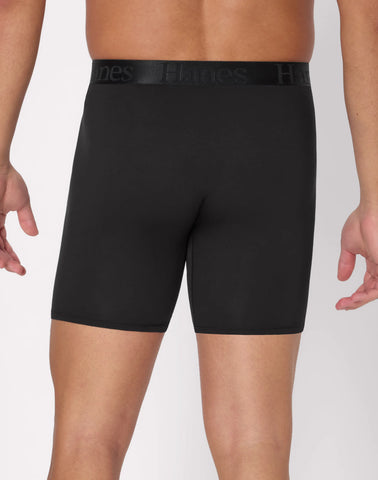 Hanes Originals Ultimate Men's SuperSoft Boxer Brief Underwear, Total Support Pouch, Black, 3-Pack
