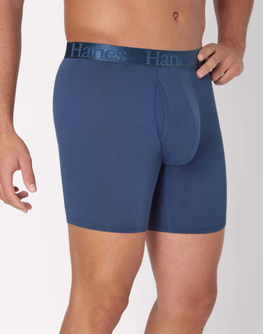 Hanes Originals Ultimate Men's SuperSoft Boxer Brief Underwear, Total Support Pouch, Assorted, 3-Pack