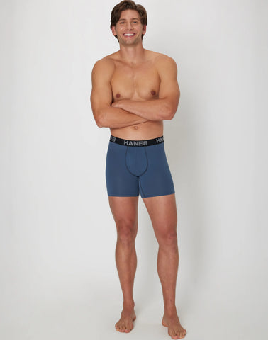 Hanes Ultimate Men's Stretch Boxer Brief Underwear, Moisture Wicking, Assorted, 5-Pack