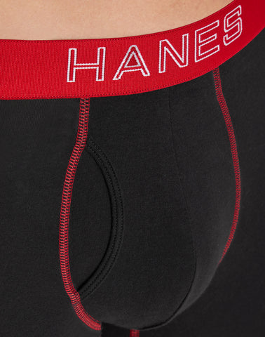 Hanes Ultimate Men's Stretch Boxer Brief Underwear, Moisture Wicking, Black, 5-Pack