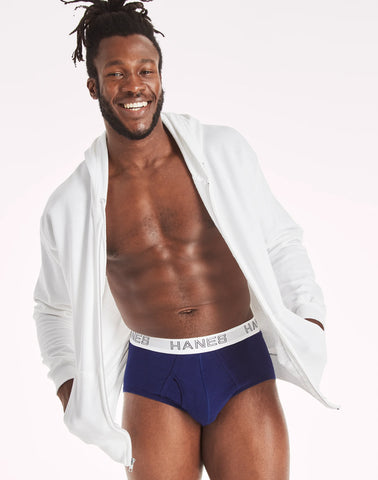 Hanes Ultimate Men’s Stretch Cotton Brief Underwear, Moisture Wicking, 6-Pack