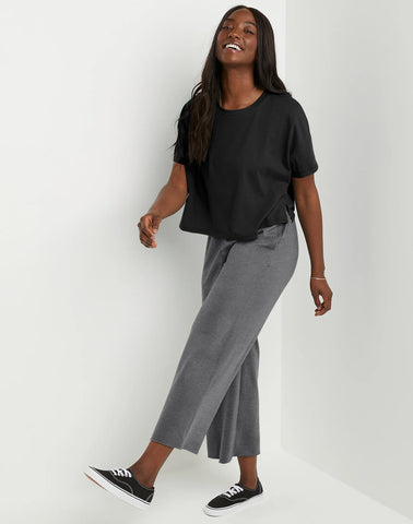 Hanes Originals Women's French Terry Wide Leg Cropped Pants