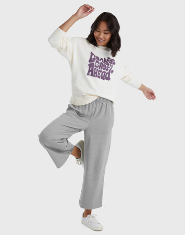 Hanes Originals Women's French Terry Wide Leg Cropped Pants