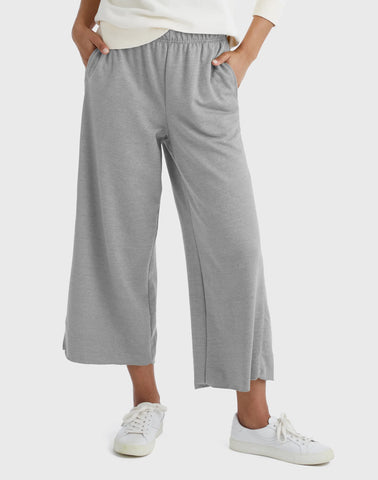 Hanes Originals Women's French Terry Wide Leg Cropped Pants