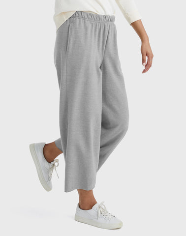 Hanes Originals Women's French Terry Wide Leg Cropped Pants