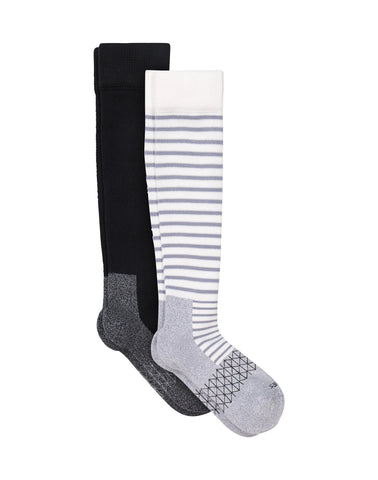 Hanes Absolute Wellness Women's Over-the-Calf Socks, Mild Graduated Compression, 2-Pairs