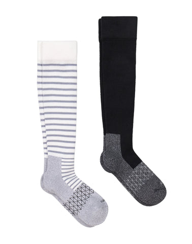 Hanes Absolute Wellness Women's Over-the-Calf Socks, Mild Graduated Compression, 2-Pairs