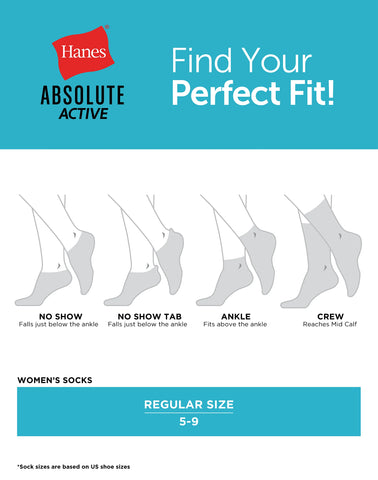 Hanes Absolute Active Women's Ankle Socks, 4-Pairs