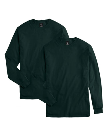 Hanes Beefy-T Unisex Long-Sleeve T-Shirt, Value 2-Pack