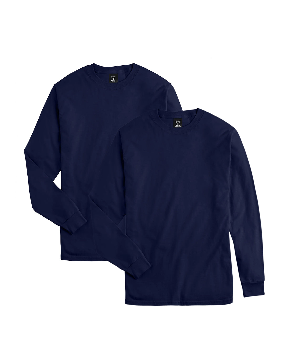 Hanes Beefy-T Unisex Long-Sleeve T-Shirt, Value 2-Pack