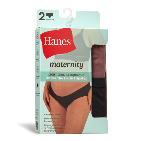 Hanes Maternity Light Leak Under the Belly Hipster, 2-Pack